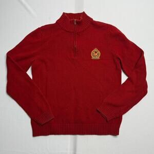 American Living Vintage Quarter Zip Sweater Size Large 100% Cotton